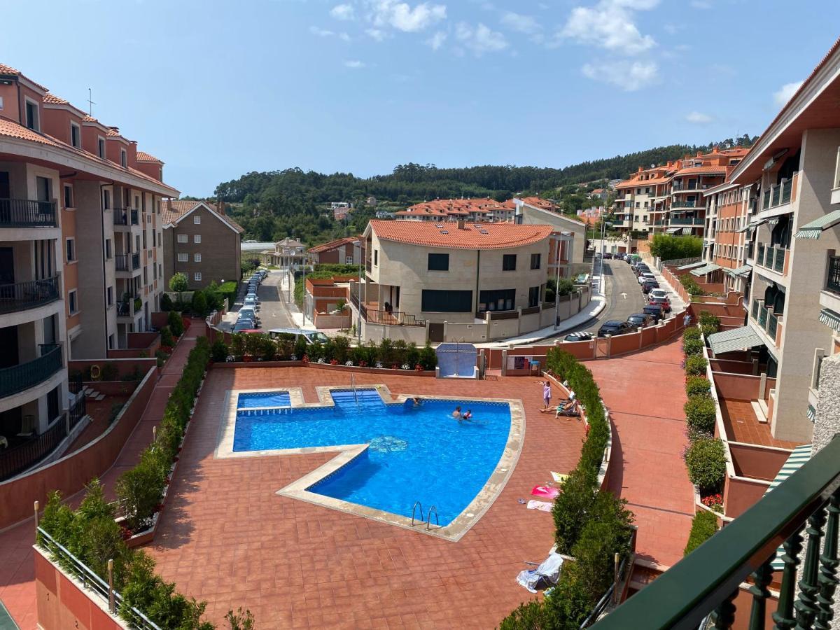 Apartamento Con Vistas Al Mar, Piscina Y Parking Apartment Sanxenxo Bagian luar foto